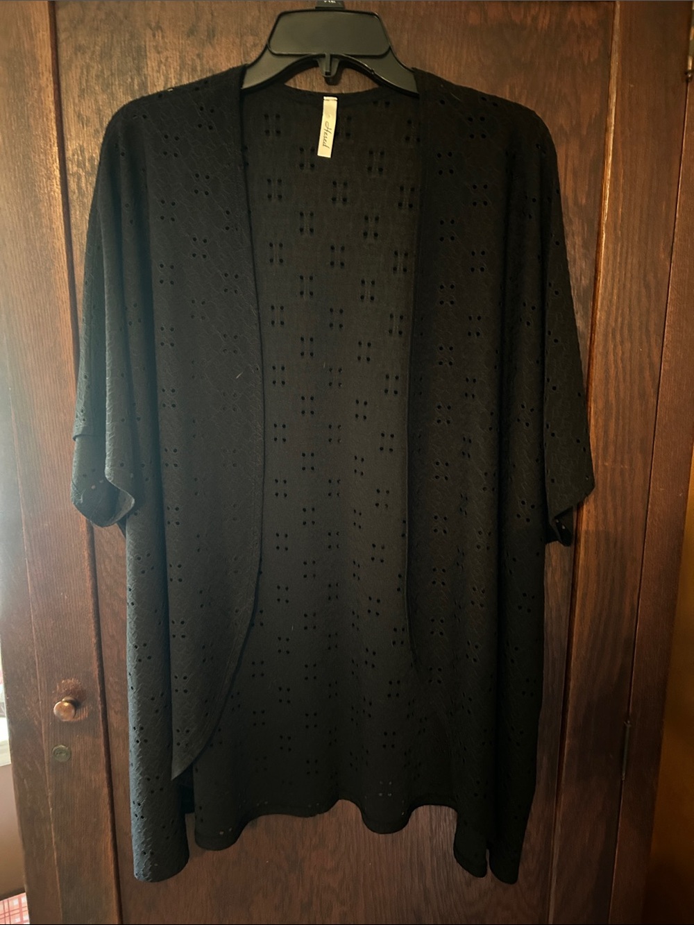 Women's Black Open-Front Swim Cover-Up Hoodie